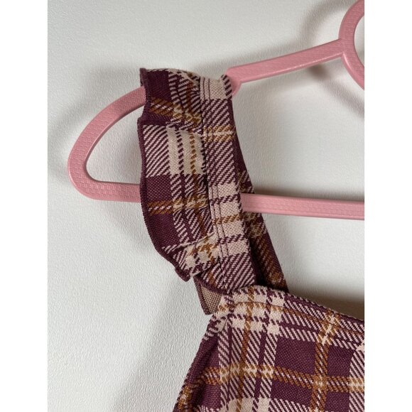 Pinky Plaid Flutter Dress - Picture 2 of 8